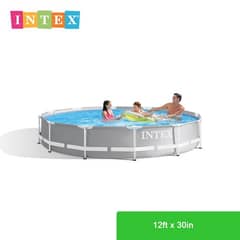 INTEX 26710 (Size:12ft/30inc) round metal frame swimming pool.