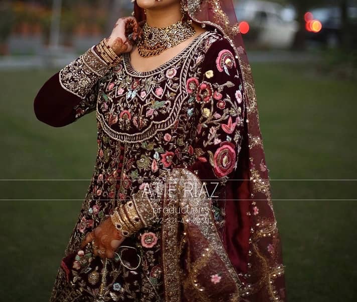 Bridal Wedding Dress - Lehna Velvet 4