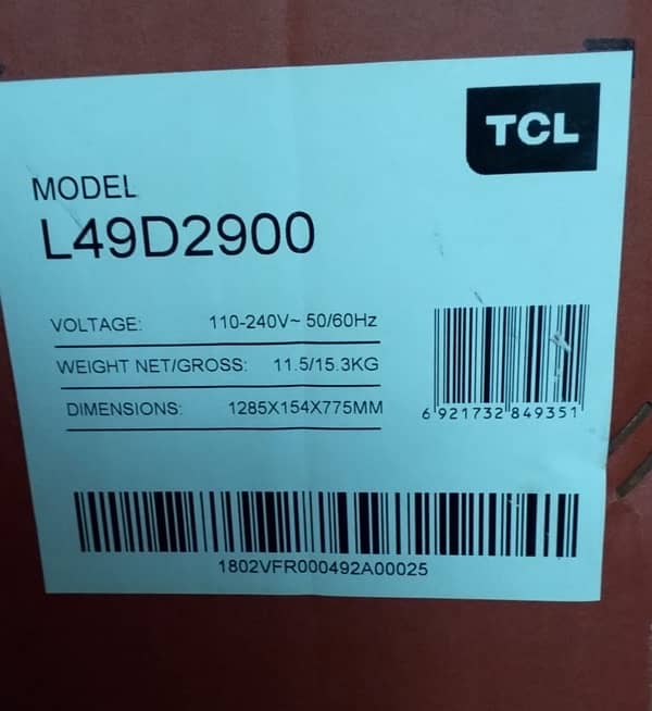 Tcl full hd 49”Led immediate Sale. 1