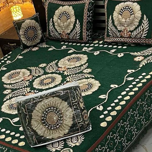 *4Pc Velvet Jaquard Bedsheet* King Size  Stuff : 11