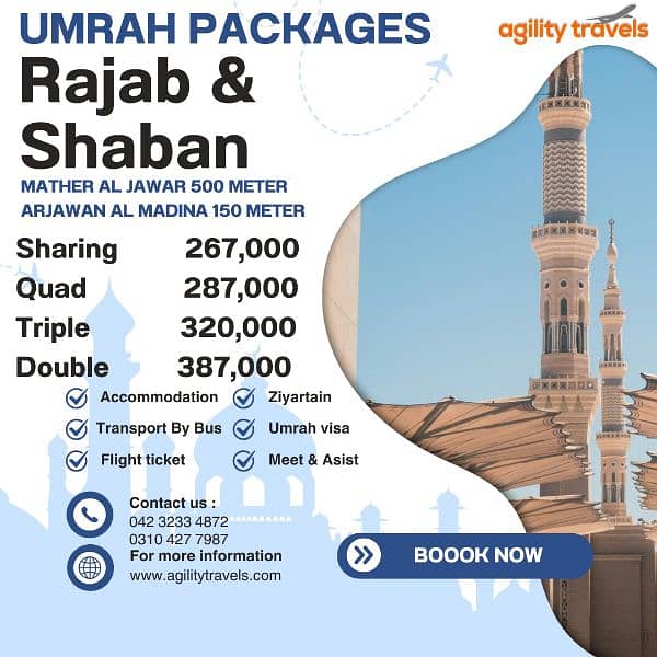 Umrah packages, Dubai visit visa female and investor visa 4