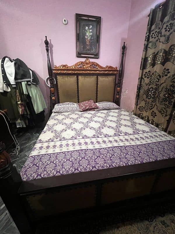 bed with dressing and side tables 5