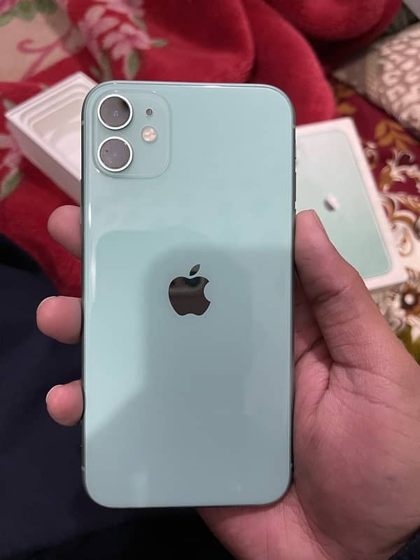 IPhone 11 green color duel sim physical pta approved with box 2