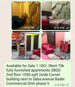 VIP location of DHA phase V prime location of Bader street next to Kamal Store full luxurious fully furnished apartment for Rent