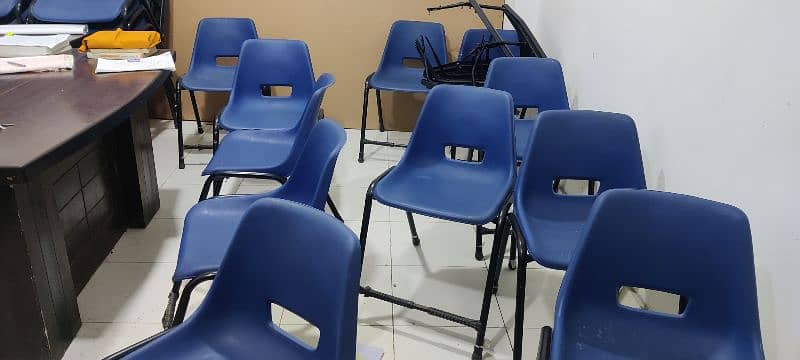 24 Class room Chairs, 1 office Table, 1 computer Table,  4 single sofy 2