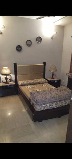 Bed with 6" mattress and Two side tables for Sale