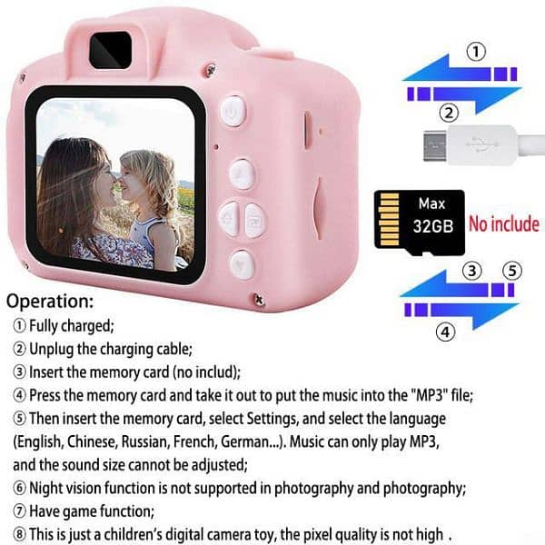 Girls plastic mini vintage digital camera for kids. 2