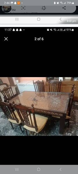 6 Chairs Dining Table  , Lush Condition 0