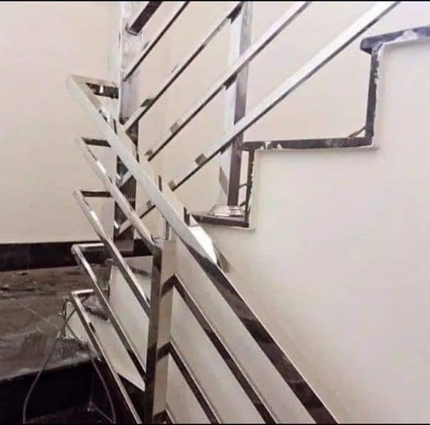 SS Stairs Railing, Glass Railing, CNC Cutting Railing, Jaffery Railing 2