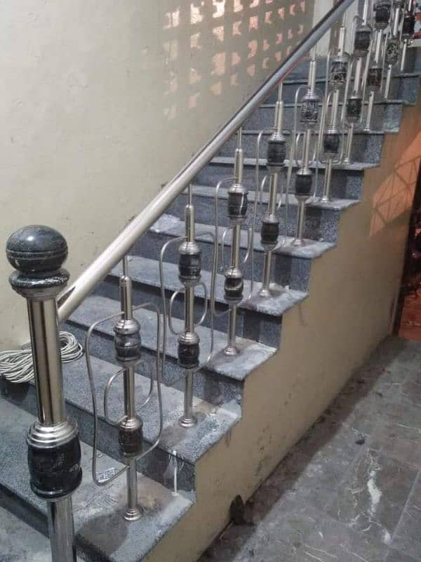 SS Stairs Railing, Glass Railing, CNC Cutting Railing, Jaffery Railing 5