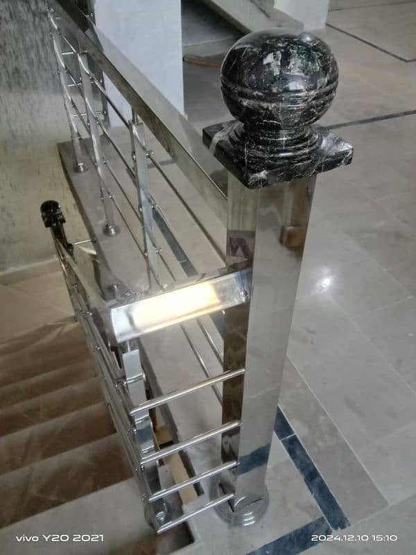 SS Stairs Railing, Glass Railing, CNC Cutting Railing, Jaffery Railing 6