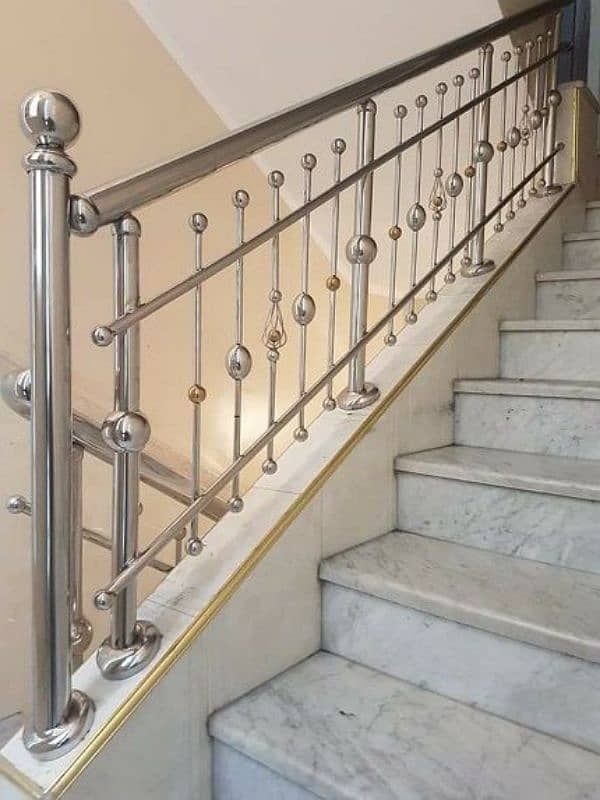 SS Stairs Railing, Glass Railing, CNC Cutting Railing, Jaffery Railing 13