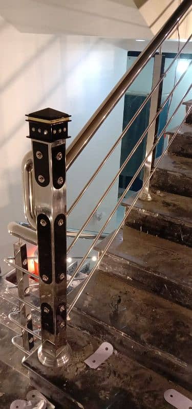 SS Stairs Railing, Glass Railing, CNC Cutting Railing, Jaffery Railing 14