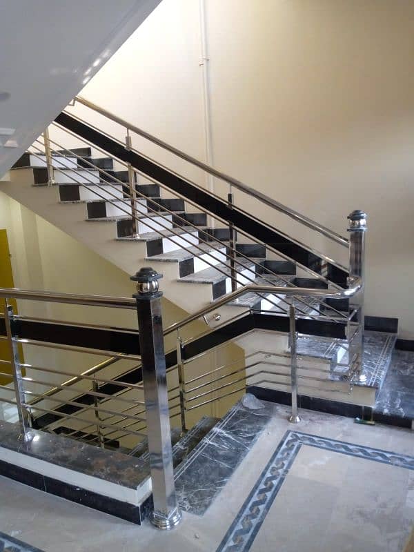 SS Stairs Railing, Glass Railing, CNC Cutting Railing, Jaffery Railing 19