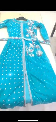 3D Work Velvet style Dress With Trouser Formal Dress For Any event