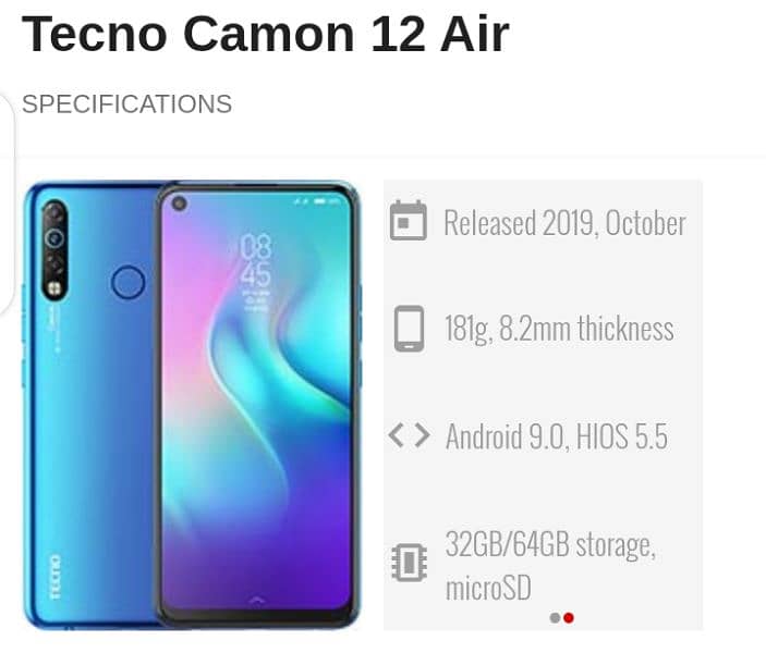 Tecno Camon 12 Air (4/64) with box only panel replaced with box. 0