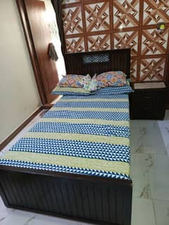 single bed with side table & mattress