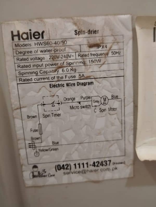 Haier spinner dryer 8kg good condition 2