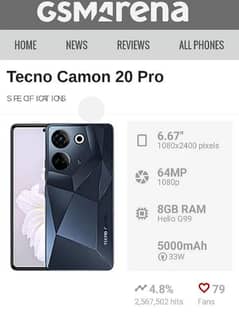 Tecno Camon 20 Pro 8/256 Helio G99