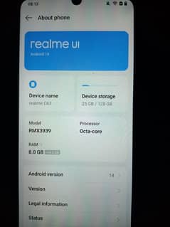 realme c63=8+16/128gb