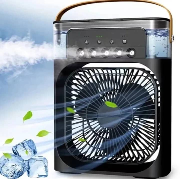 Conditioners USB Electric Fan LED Night Light Water Mist Fun 3 In 1 A 0