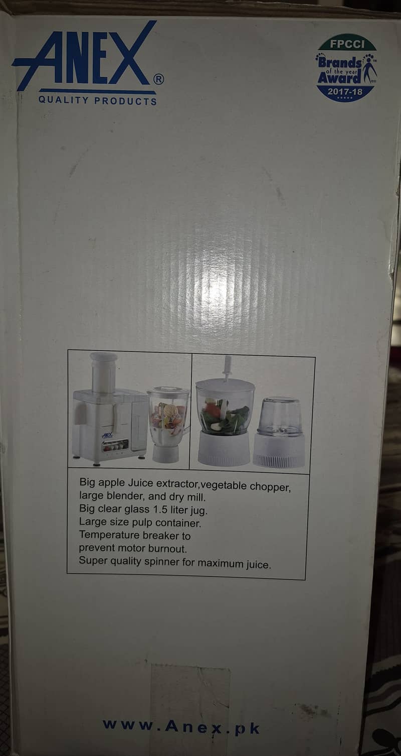 Anex Deluxe Juicer Blender Grinder (model AG-184GL) 1