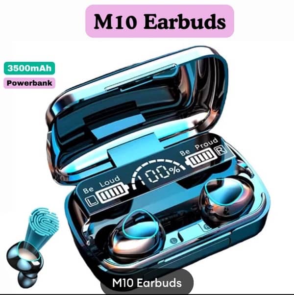 M10 Air buds Wireless Bluetooth Stereo Earphones premium quality 5