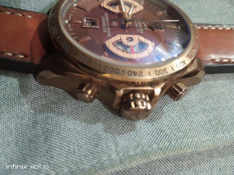 Tag Heuer Carrera Japanese  Brown Dial & Brown Leather Mens Watch 1