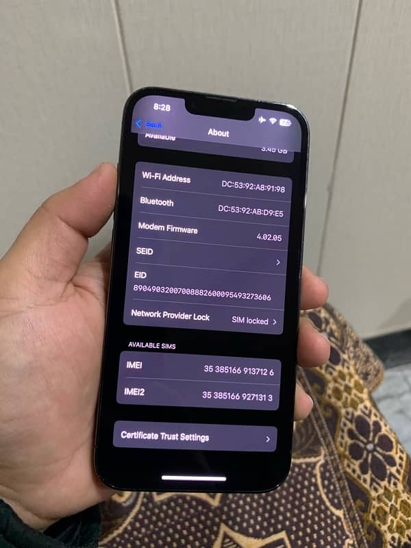 iphone 13 pro 128gb 10/10condition water pack urgent sale (non pta) JV 5