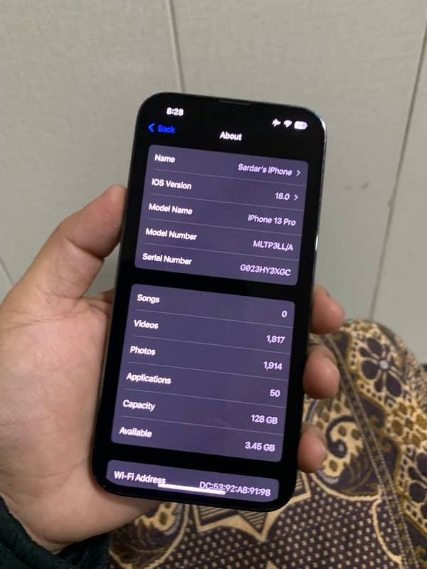 iphone 13 pro 128gb 10/10condition water pack urgent sale (non pta) JV 6