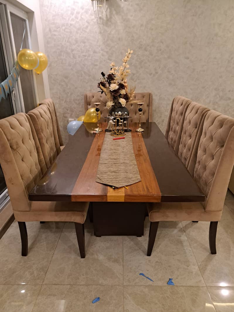 8 seater wooden dining table with chairs 8