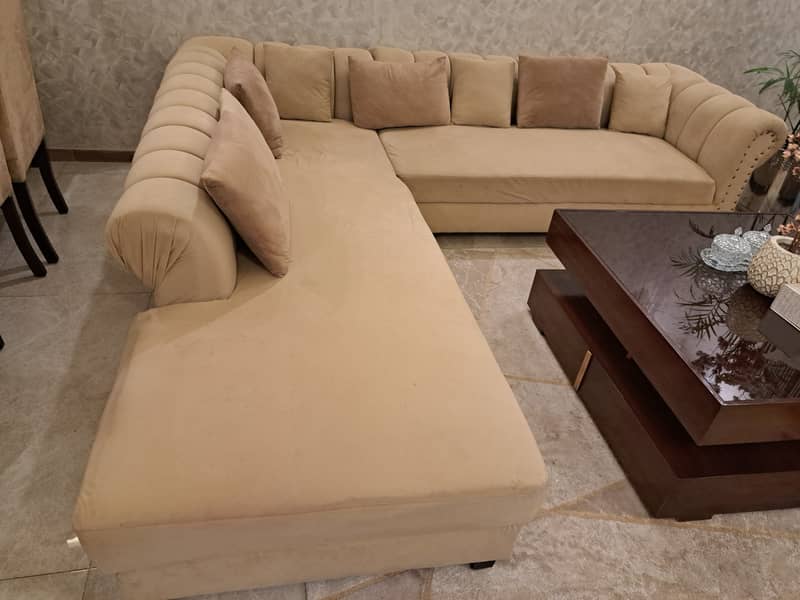 L shape 8 seater sofa and center table seperately 2