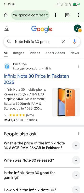 AVAILABLE INFINIX NOTE 30 FULL OKAY WITH BOX AND CHARGER BEST FOR Game 10