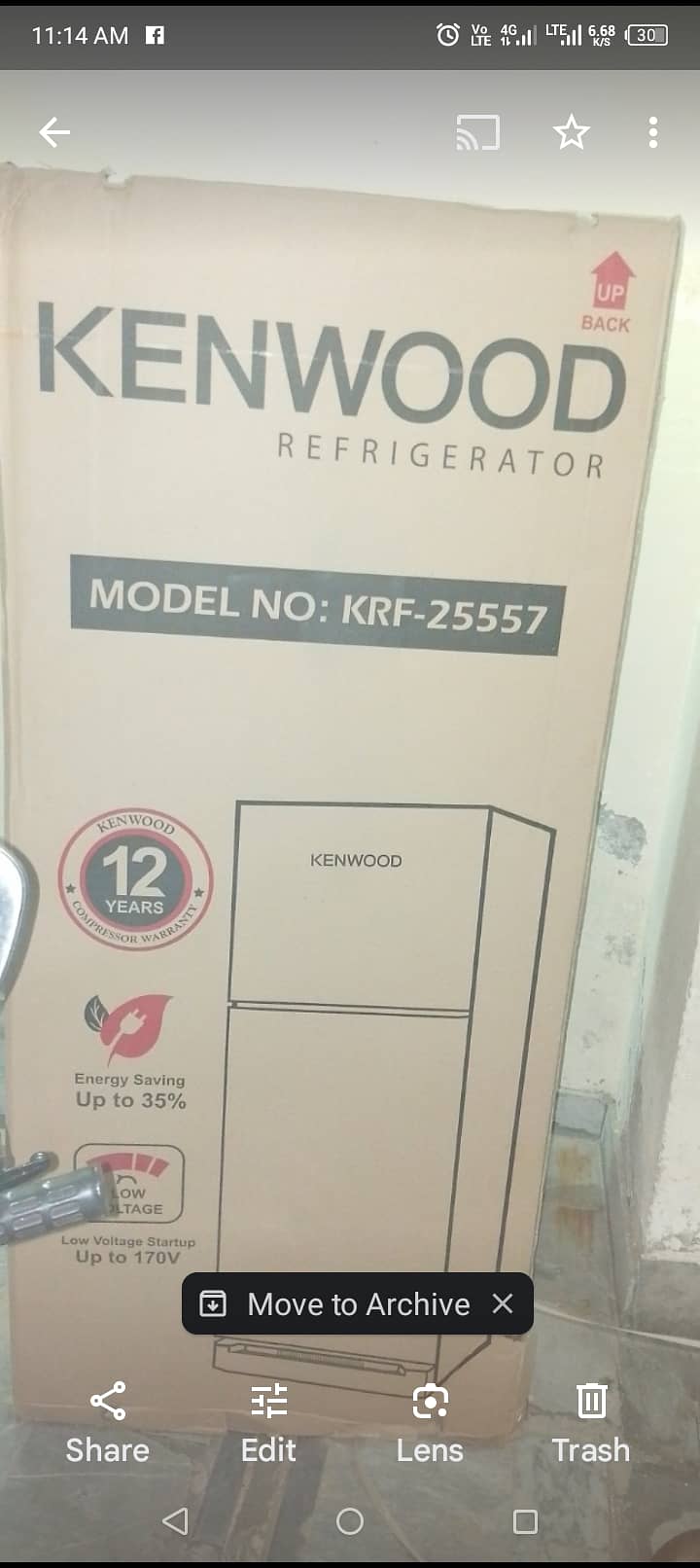 Kenwood fridge non inverter size 16cb delivery free in Lahore 3