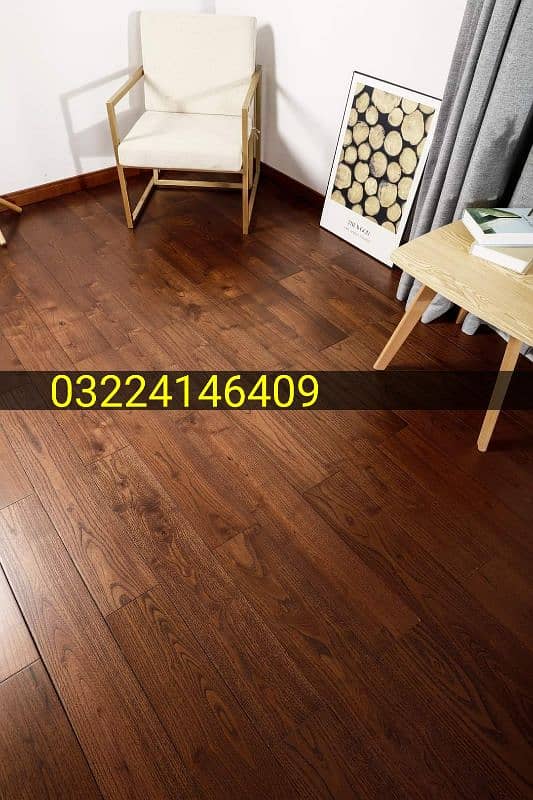 3 Strip Laminate Wooden Floors/ pvc wall skirting, Vinyl floor. 0