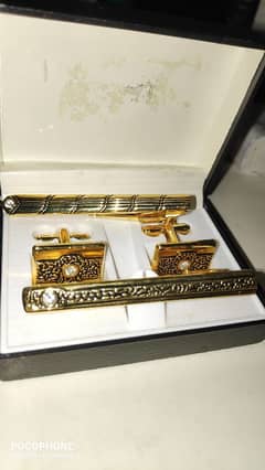 cufflinks and tie pin set