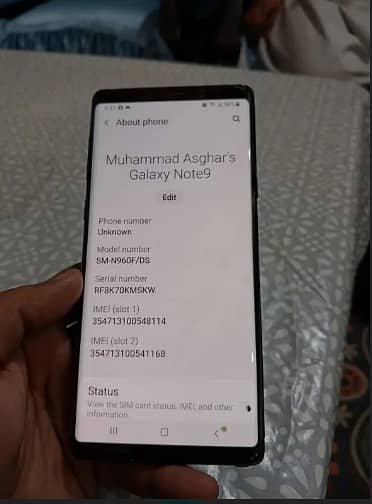 Samsung Mobile Note 9 good condition 0/3/1/3/4/1/1/6/9/8/4 2