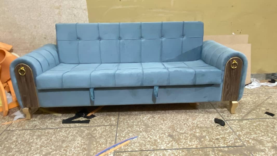 Luxury Sofa Cumbed |Three Seater sofa set|sofa bed |Wooden Sofa Cumbed 1