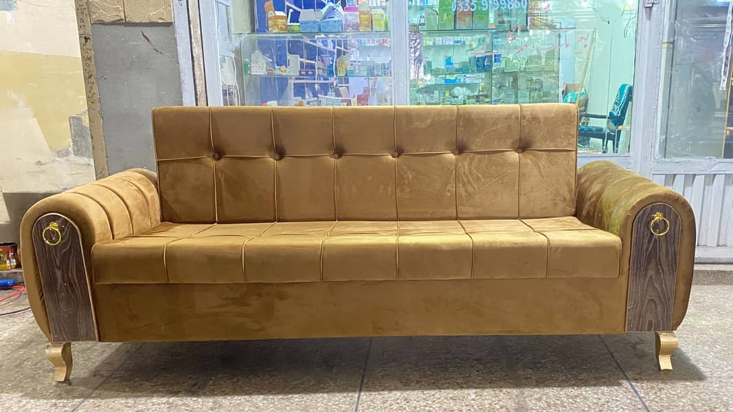 Luxury Sofa Cumbed |Three Seater sofa set|sofa bed |Wooden Sofa Cumbed 2