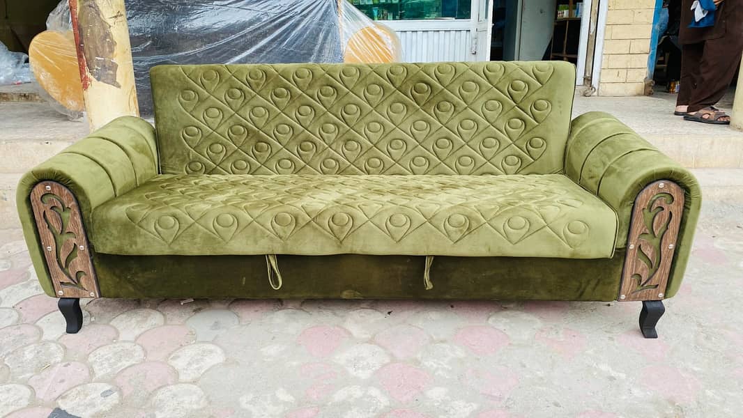 Luxury Sofa Cumbed |Three Seater sofa set|sofa bed |Wooden Sofa Cumbed 11