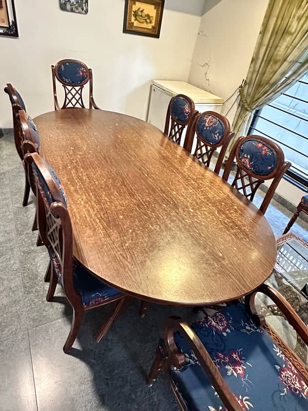 Cedarwood (Diyar Wood) Dinning Table with 8 chairs plus 2 extra chairs 0