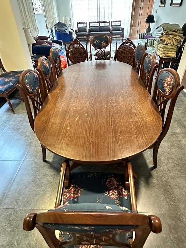 Cedarwood (Diyar Wood) Dinning Table with 8 chairs plus 2 extra chairs 1