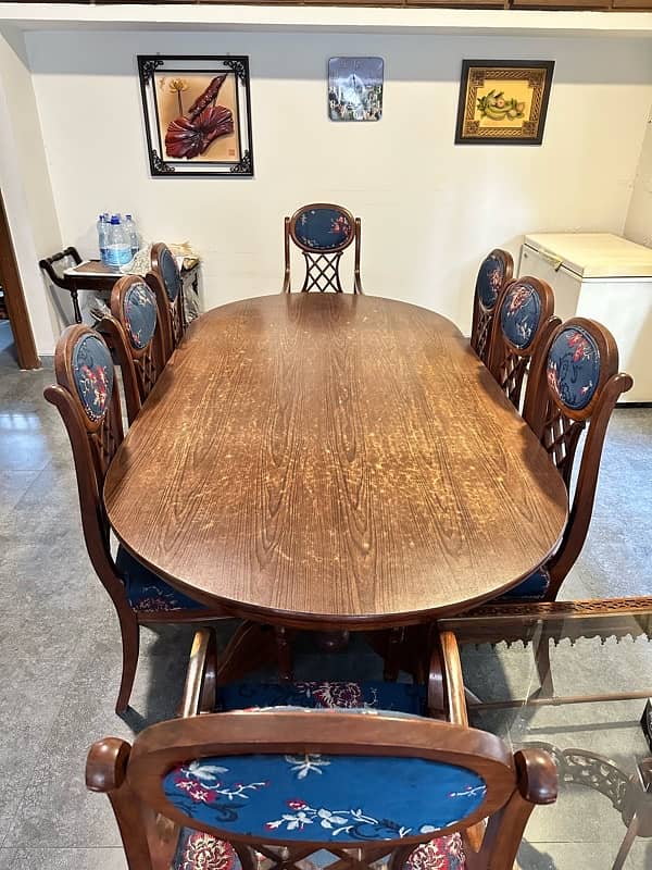 Cedarwood (Diyar Wood) Dinning Table with 8 chairs plus 2 extra chairs 2