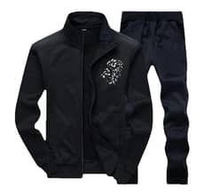 men ployster plain zipper track suit. . 2pac set in black