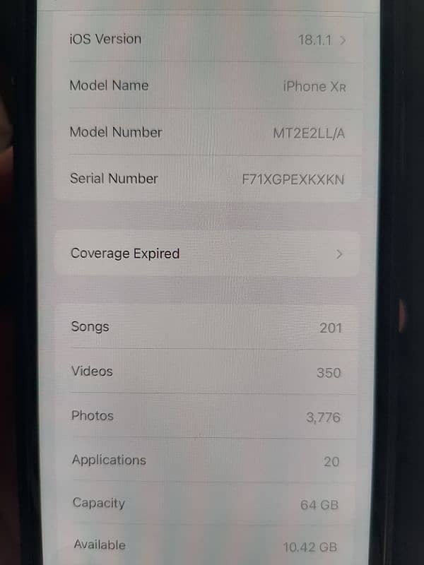 IPhone XR Non PTA 64 GB Sim time available 3