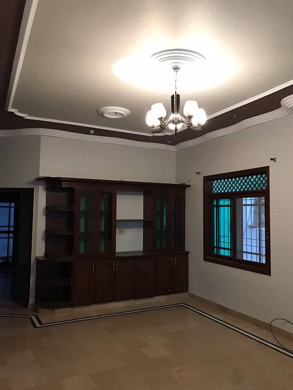 three bed dd 1st floor portion for rent in johar 5