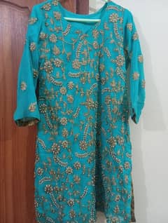 Chiffon 3 piece suit with heavy work & in very good condition for sale