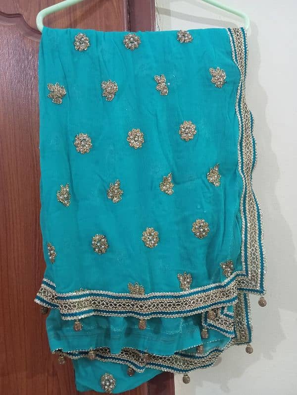 Chiffon 3 piece suit with heavy work & in very good condition for sale 3