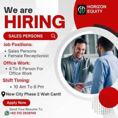 Sale Jobs | Office Work | Jobs In Lahore