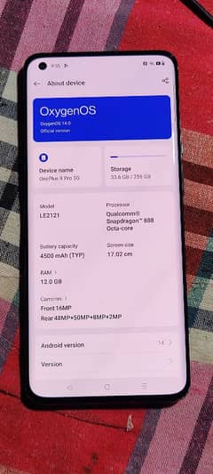 one plus 9 pro 12+256 dual sim